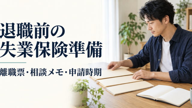 退職前の失業保険準備に向けて書類と相談メモを整理する成人のイメージ