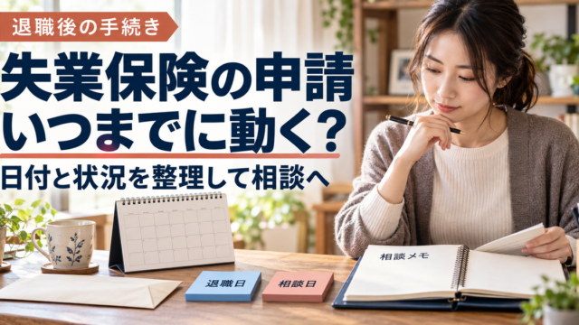 退職日と手続きの状況を整理して相談の準備をするイメージ