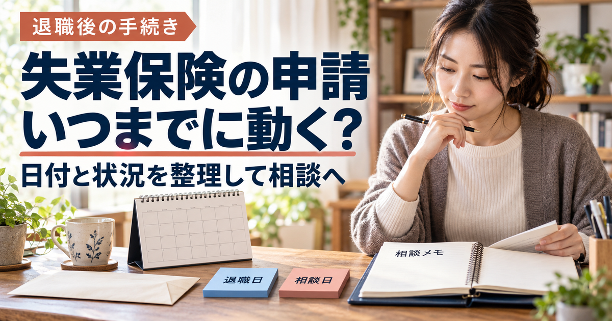 退職日と手続きの状況を整理して相談の準備をするイメージ