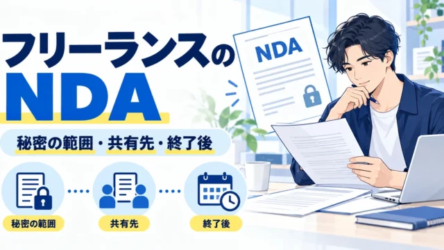 フリーランスのNDAで秘密の範囲、共有先、終了後の扱いを確認するイメージ