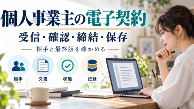 個人事業主が電子契約の相手、文書、状態、記録を確認するための案内