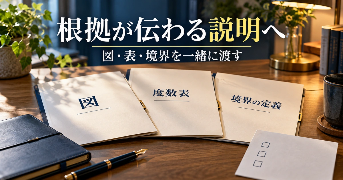 図・度数表・境界の定義をそろえて説明資料にするための三つの資料フォルダー。