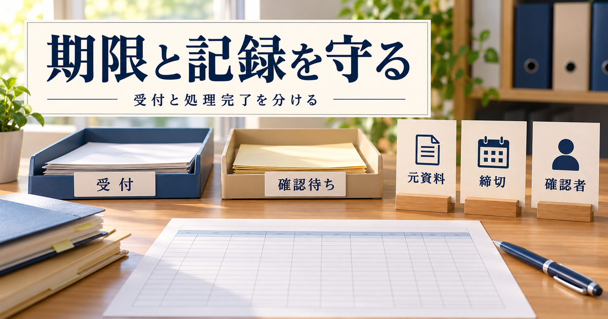 期限と記録を守るための確認項目を表した人事実務の説明図