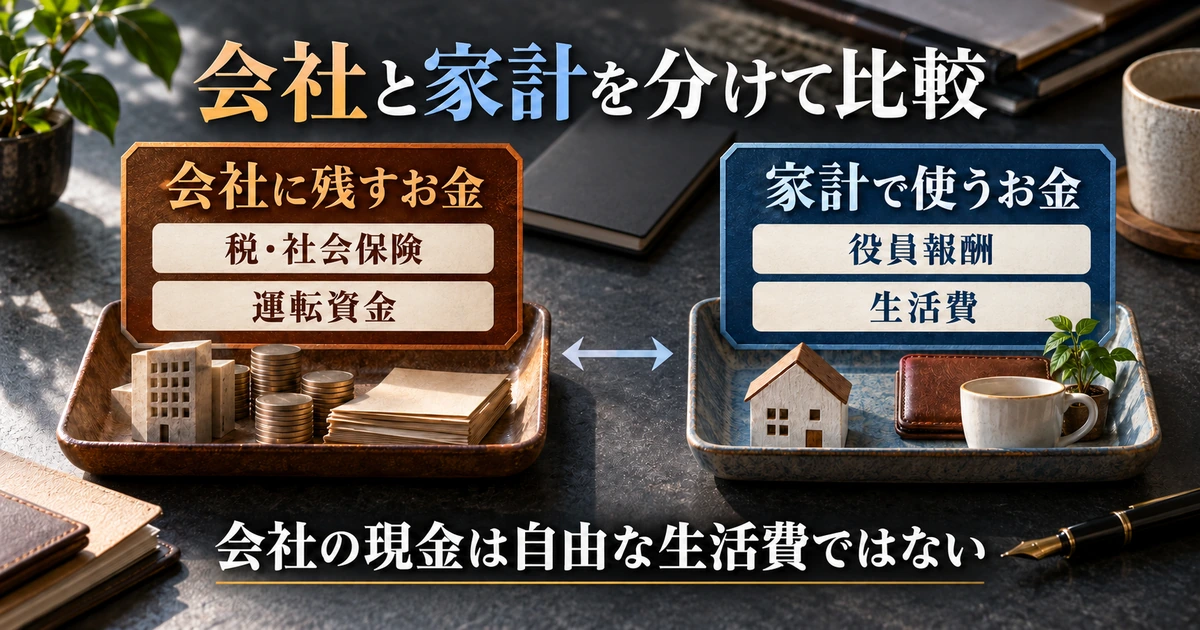 会社に残す税・社会保険と運転資金、家計で使う役員報酬と生活費を分ける