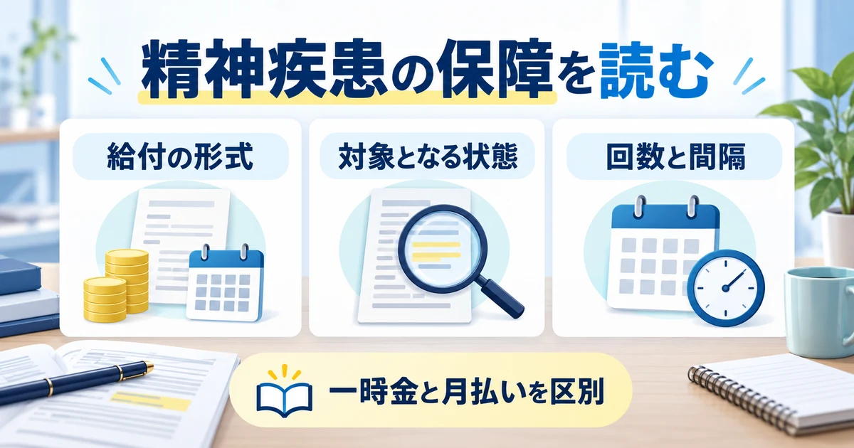 精神疾患の保障を給付形式、対象状態、回数と間隔から読む
