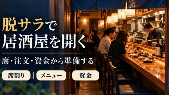 脱サラで居酒屋を開く。席・注文・資金から準備する。