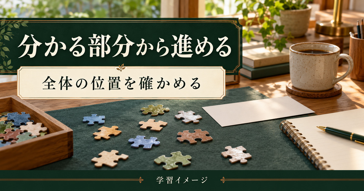 ピースと全体の位置を考える学習イメージ