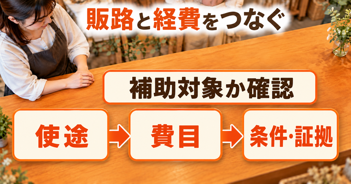 販路開拓の費用が補助対象になるか、使途・費目・条件と証拠を順に確認する