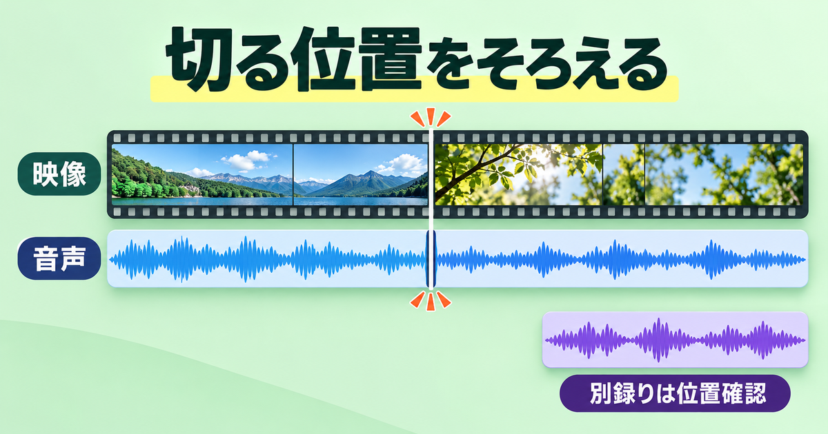 映像と音声の同じ切れ目を示す概念図