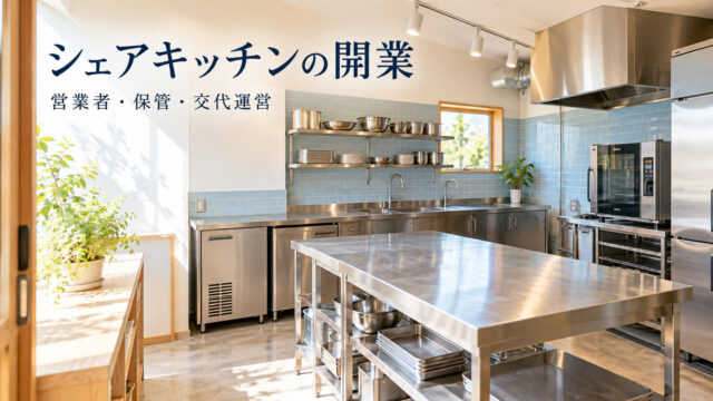営業者と保管と交代運営を考えるシェアキッチン開業の表紙