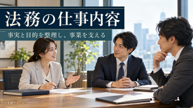 企業法務の相談を社内で話し合う架空の業務イメージ