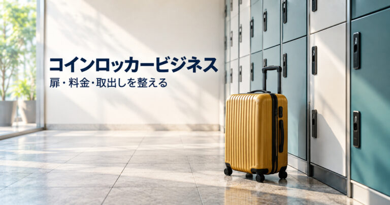 コインロッカーの扉と利用料金と取出し対応を考える開業準備の表紙