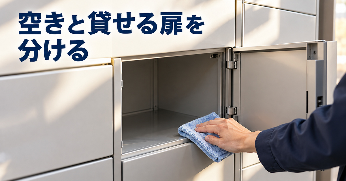 荷物が出た後の扉を確認し次の利用へ戻す準備