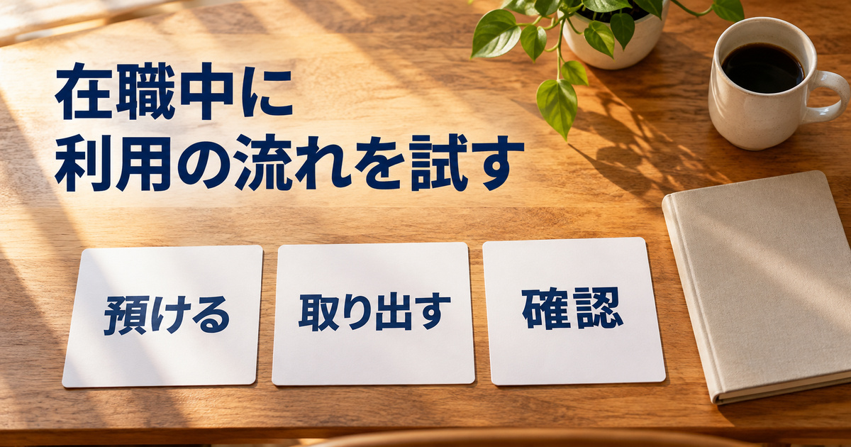 紙のカードで預入から取出しと確認まで一件の流れを試す