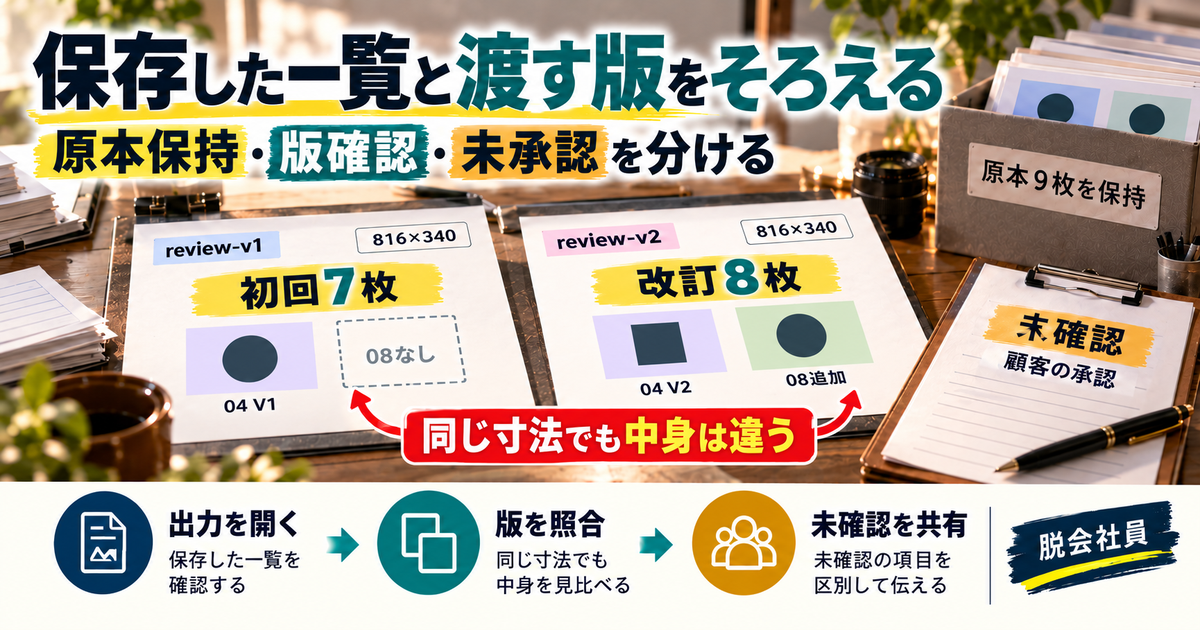 同じ816×340でも版の内容が違い原本保持と承認を分ける図解