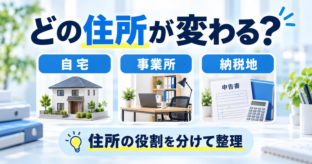 自宅、事業所、納税地のどこが変わるかを役割ごとに確認する