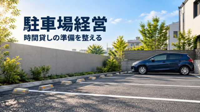 時間貸し駐車場の土地と区画と運営を考える開業準備の表紙