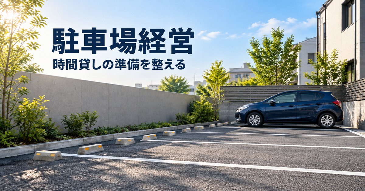 時間貸し駐車場の土地と区画と運営を考える開業準備の表紙