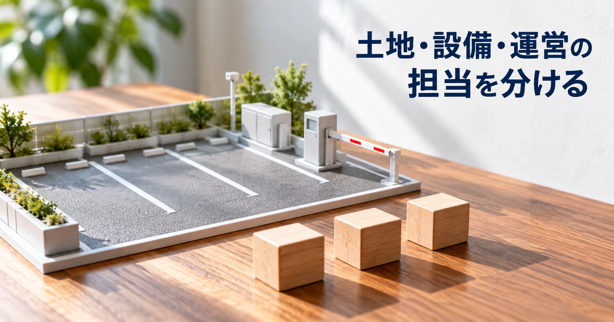 土地と設備と運営の担当を模型で分けて考える