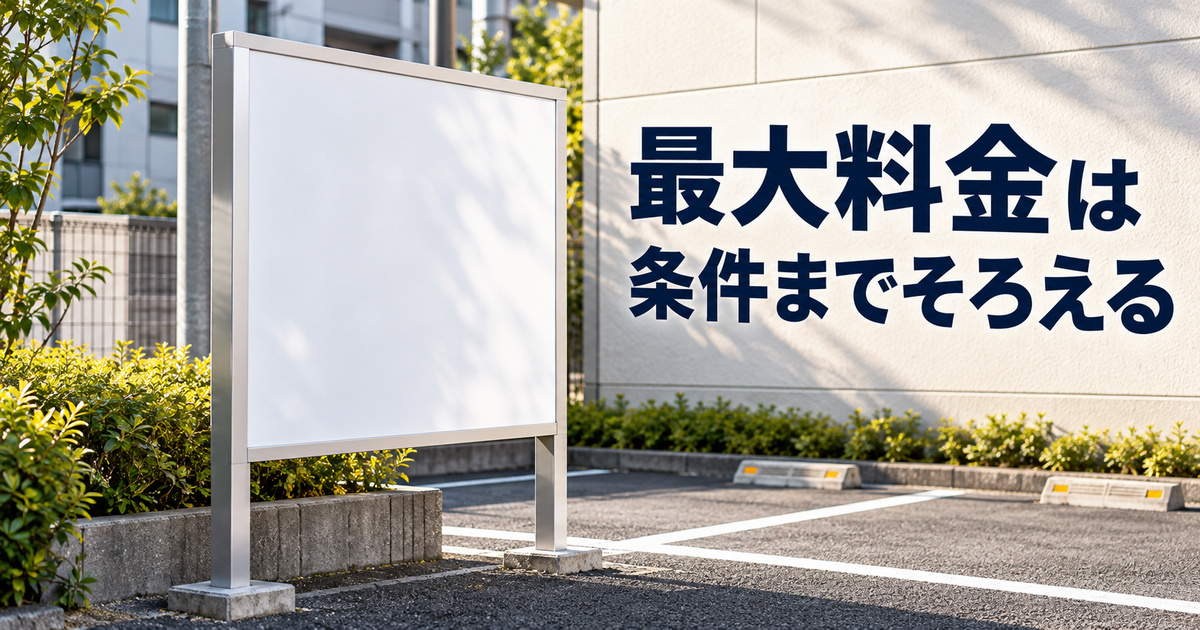 最大料金の見出しだけでなく条件もそろえて案内する準備