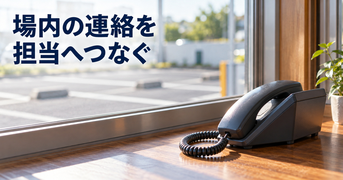 駐車場で困った利用者の連絡を正しい担当へつなぐ窓口