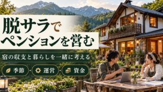脱サラでペンションを営む。季節・運営・資金から宿の収支と暮らしを考える。