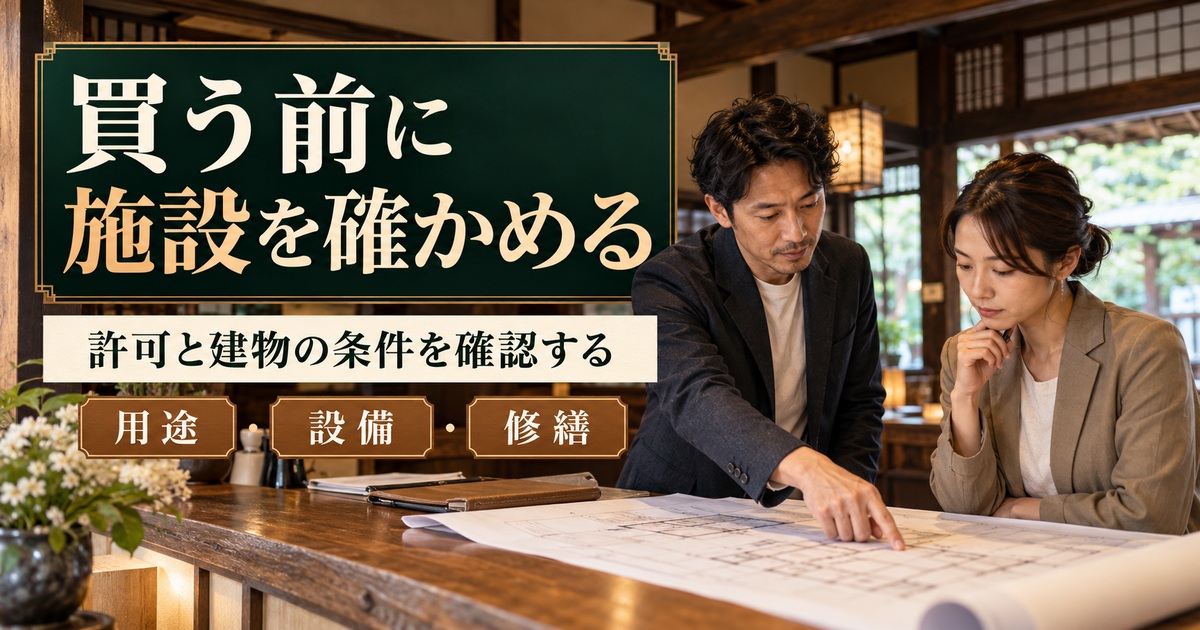 買う前に用途・設備・修繕と許可の条件を確認する。