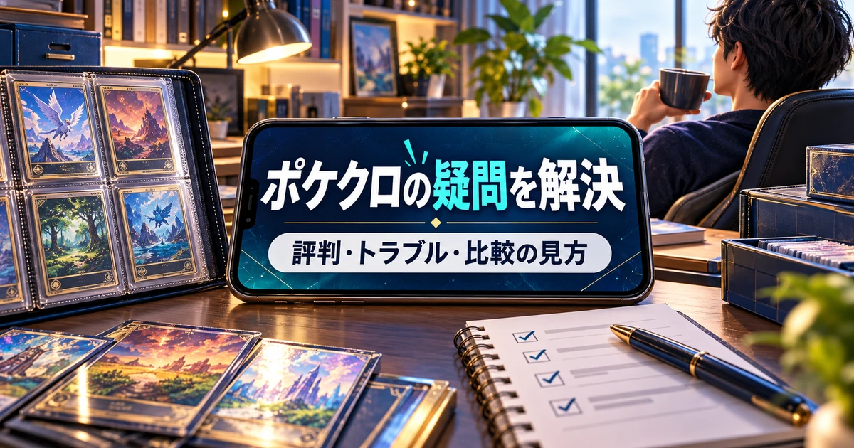 ポケットクロスの評判・トラブル・比較の見方を整理する解説用イラスト