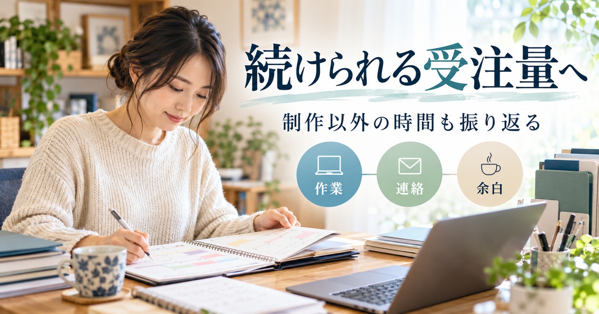 作業・連絡・余白を振り返り、続けられる受注量を考える。