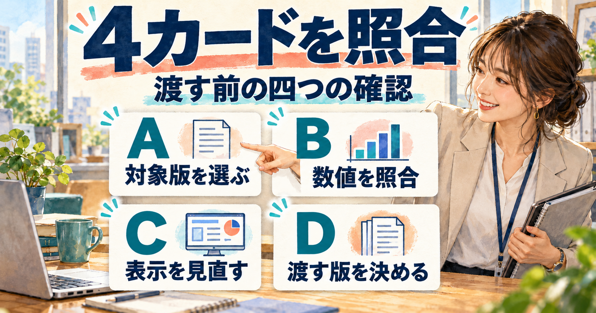 AからDの4カードと効果の対応を照合する図