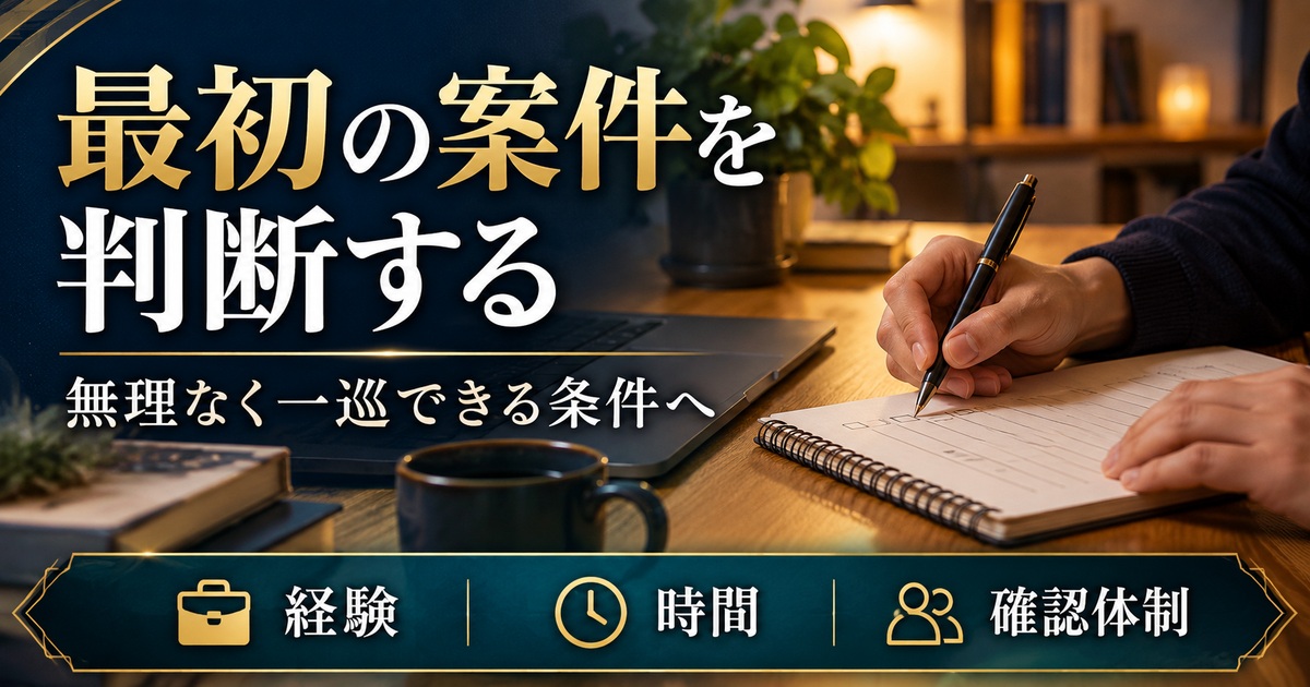 経験・時間・確認体制を整理し、最初の広報案件を無理なく一巡できる条件で判断する。
