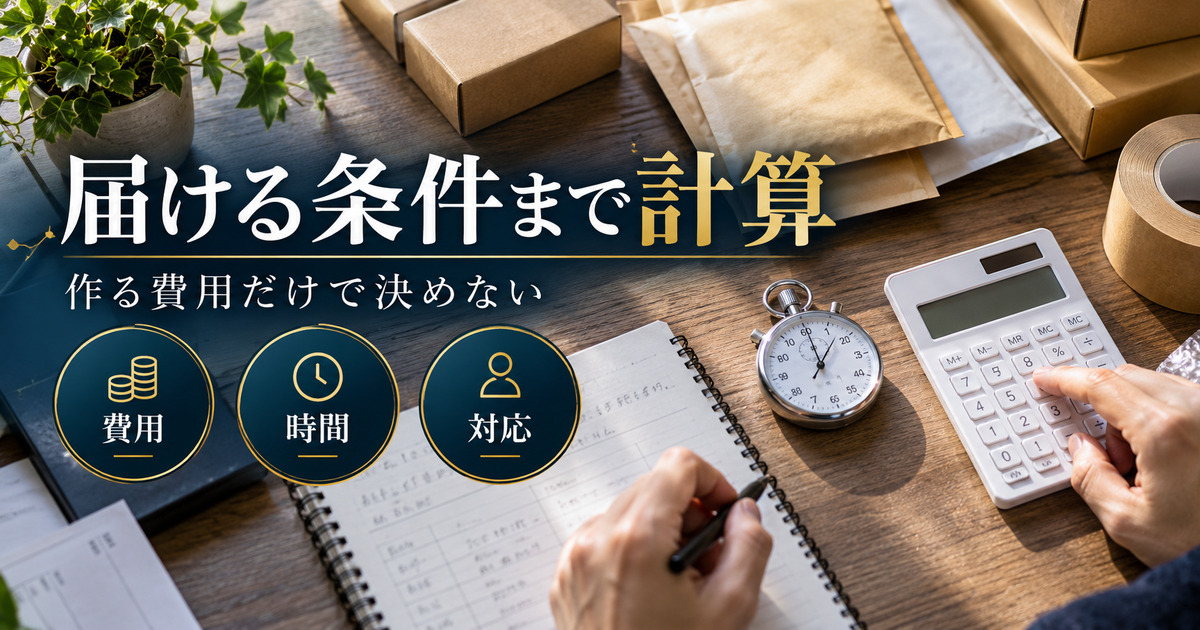 届ける条件まで計算。作る費用だけで決めない。費用・時間・対応の確認ポイント。