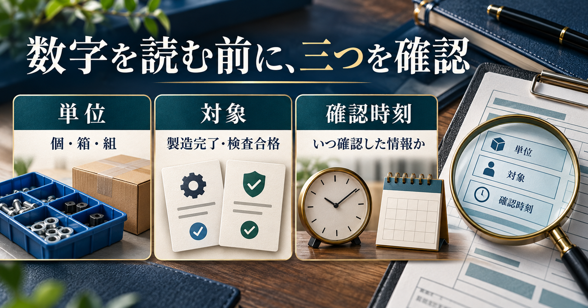 数字の単位・対象・確認時刻を区別する確認ポイント