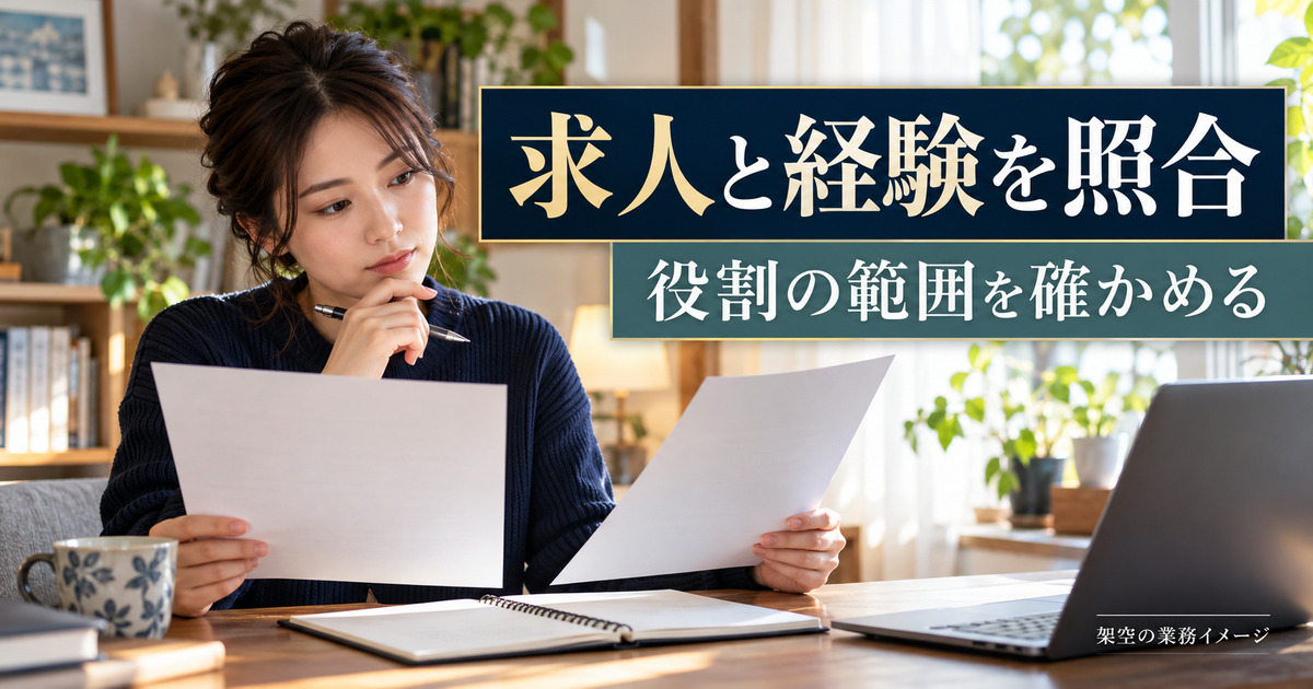 求人と自分の経験を照合する架空の学習イメージ