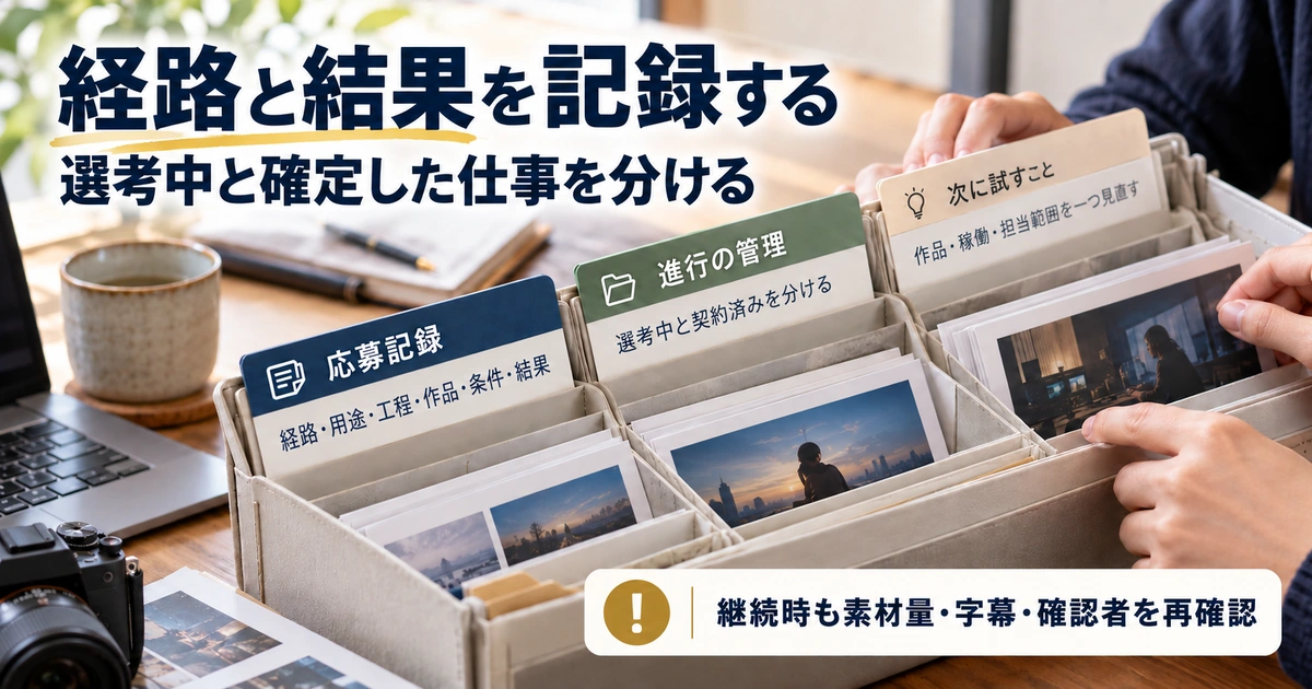 応募記録・進行の管理・次に試すことを整理し、継続時も条件を再確認する