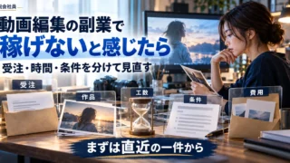 動画編集の受注・作品・工数・条件・費用を直近の一件から見直す