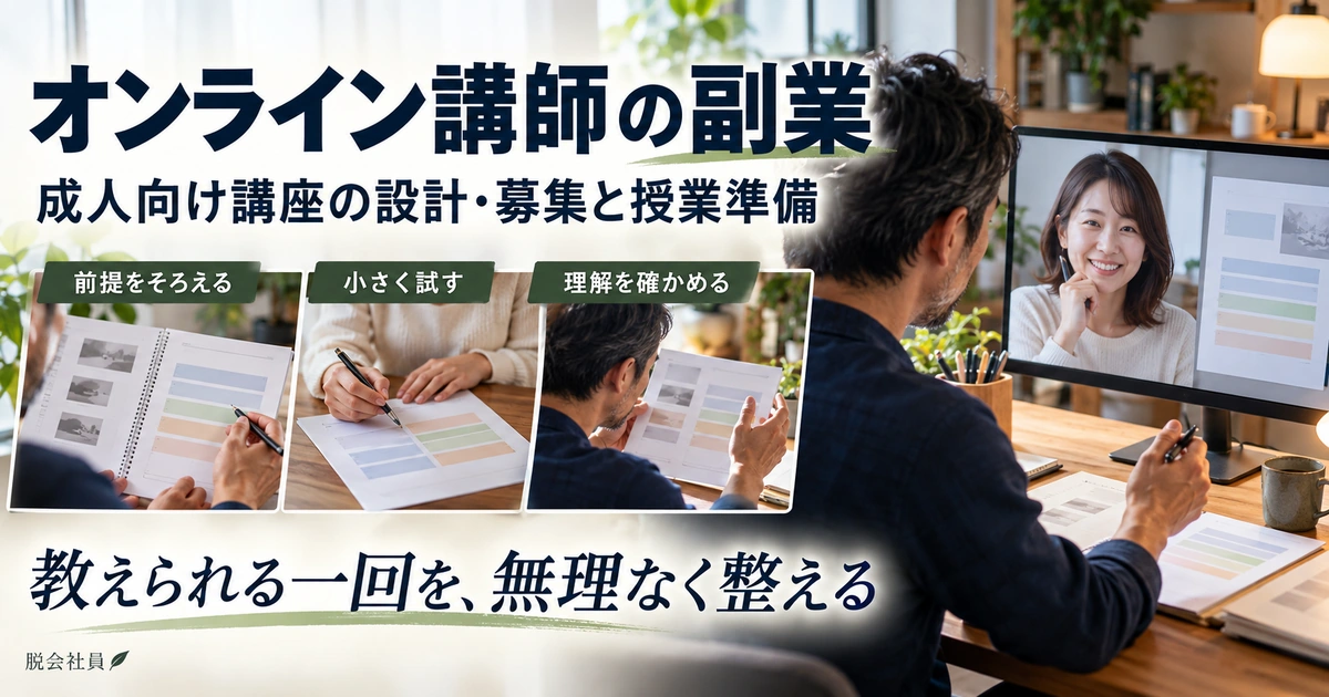成人向けオンライン講座の前提・練習・理解確認を整える講師