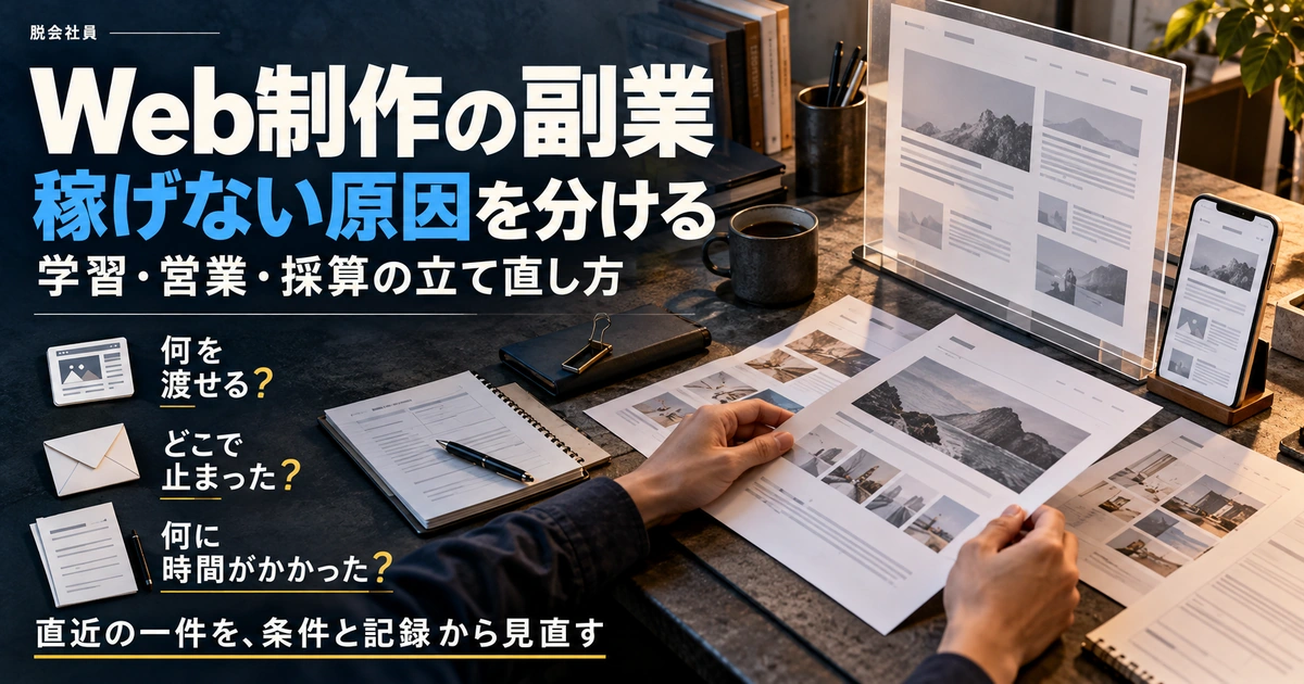 Web制作の提供物・応募の停滞・作業時間を条件と記録から見直す