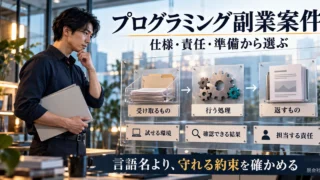 プログラミング案件を受け取るもの・処理・返すものと環境や責任から選ぶ