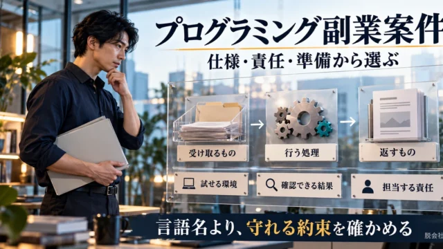 プログラミング案件を受け取るもの・処理・返すものと環境や責任から選ぶ