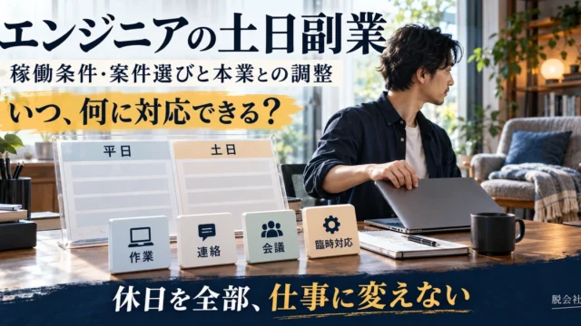 エンジニアの土日副業で、作業・連絡・会議・臨時対応と休息の条件を確かめる