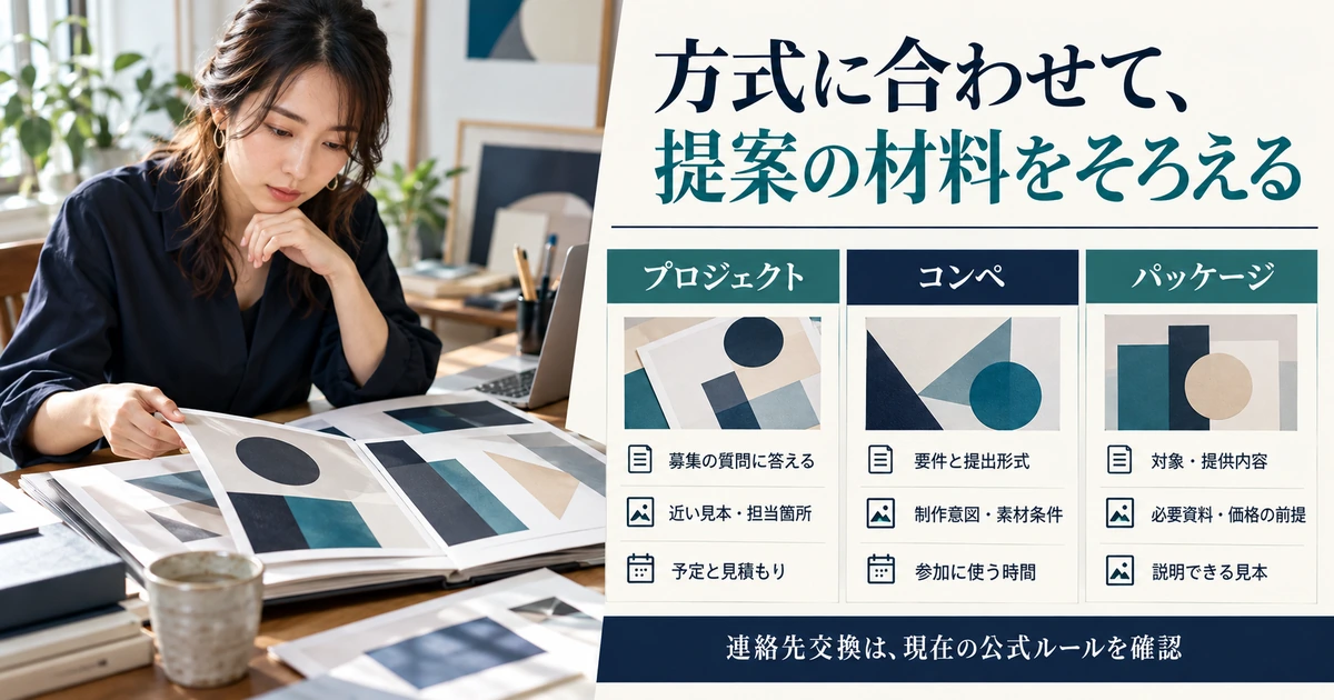 プロジェクト・コンペ・パッケージで必要な提案材料を変える