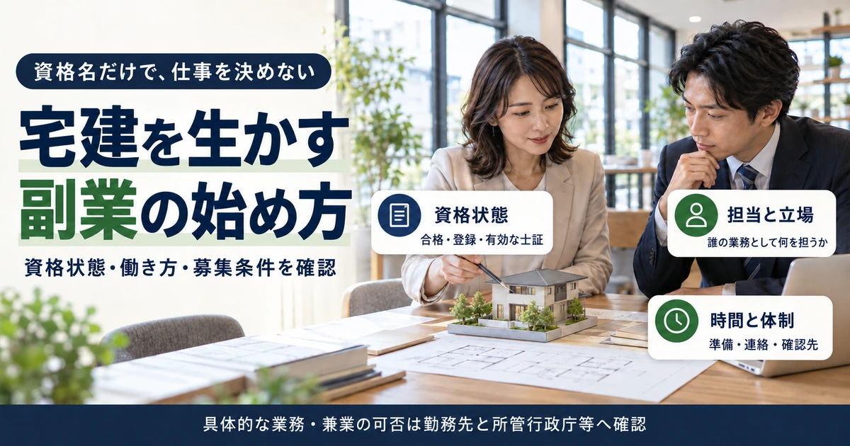 宅建の資格状態・副業での役割・確認体制をそろえる働き方の準備
