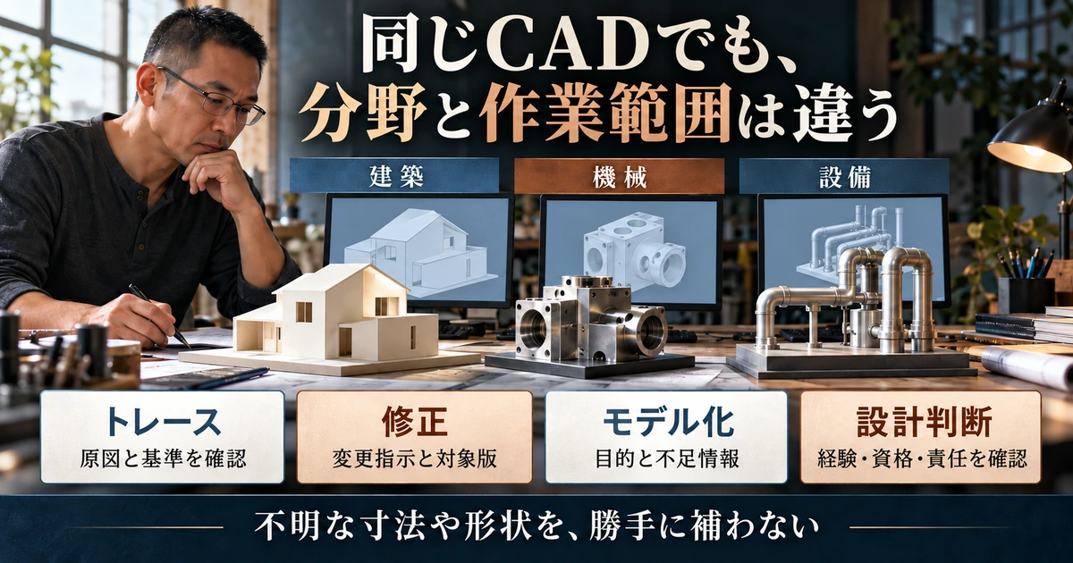CADの分野とトレース・修正・モデル化・設計判断の責任を分ける
