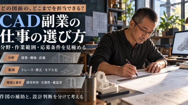 CAD副業の分野・作業範囲・使用環境と確認責任を整理する