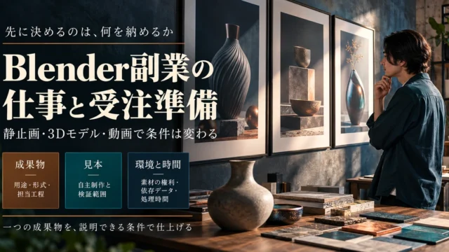 Blender副業の静止画・3Dモデル・動画の成果物と受注前の準備