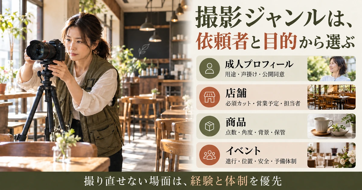 依頼者と撮影目的に応じた写真以外の準備を比較する