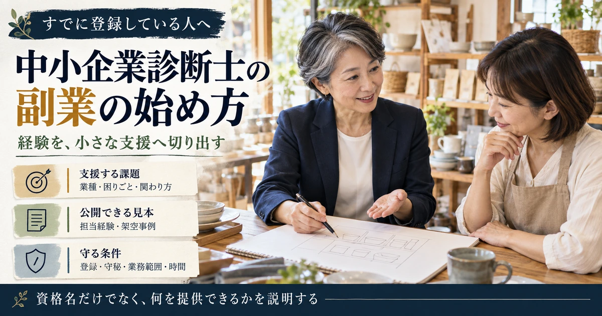 登録済み中小企業診断士が経験を限定した支援にし、役割と条件を整える