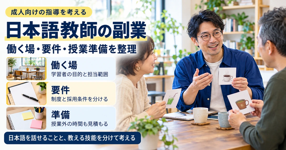 成人向け日本語指導の場と資格要件、授業準備を整理する