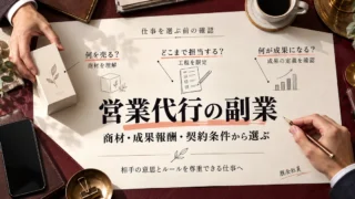 営業代行の副業を選ぶ前に、商材、担当工程、成果の定義を確認する俯瞰の計画図